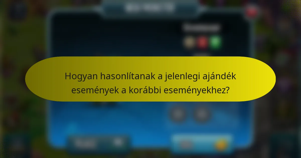 Hogyan hasonlítanak a jelenlegi ajándék események a korábbi eseményekhez?
