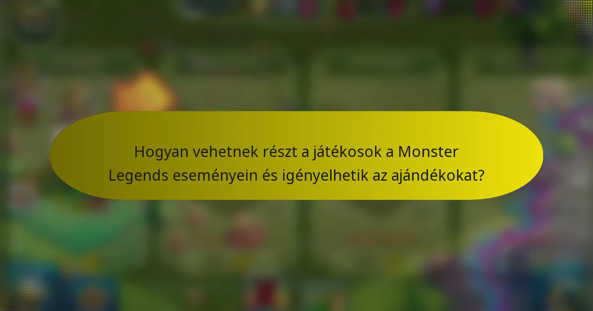 Hogyan vehetnek részt a játékosok a Monster Legends eseményein és igényelhetik az ajándékokat?