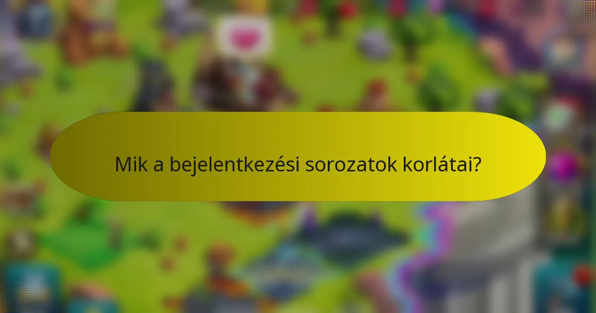 Mik a bejelentkezési sorozatok korlátai?